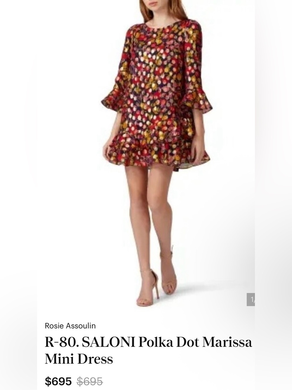 NWOT Saloni Metallic Floral Silk Blend Ruffle Mini Dress | Size US 0